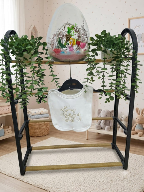 Sevimli Ayıcık Nakışlı Pamuklu Bebek Önlüğü